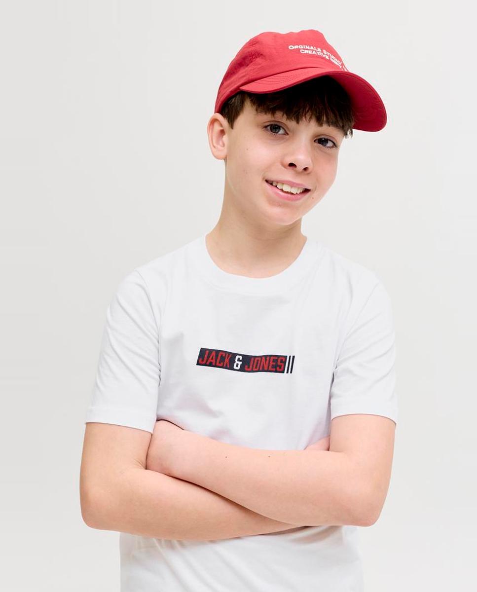 Camiseta de niño manga corta con print frontal - Jack & Jones - Blanco Blanco-3