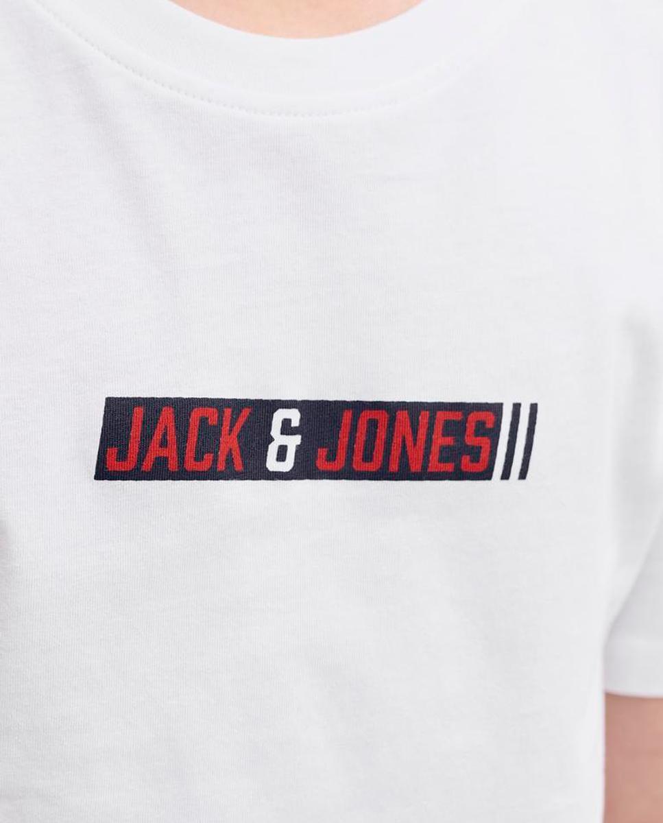 Camiseta de niño manga corta con print frontal - Jack & Jones - Blanco Blanco-4