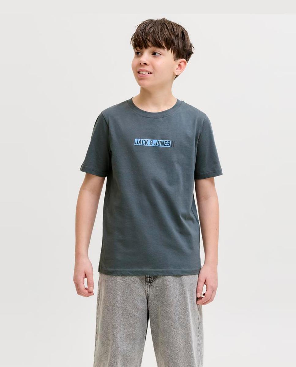 Camiseta de niño manga corta con print frontal - Jack & Jones - Azul Azul-1
