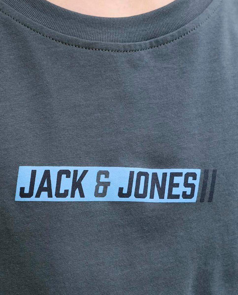 Camiseta de niño manga corta con print frontal - Jack & Jones - Azul Azul-4