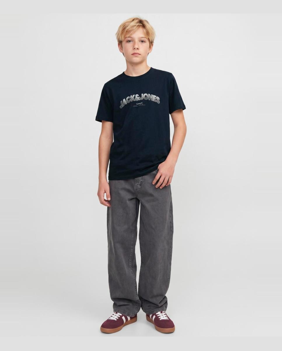 Camiseta de niño manga corta con print frontal - Jack & Jones - Azul marino Azul marino-2