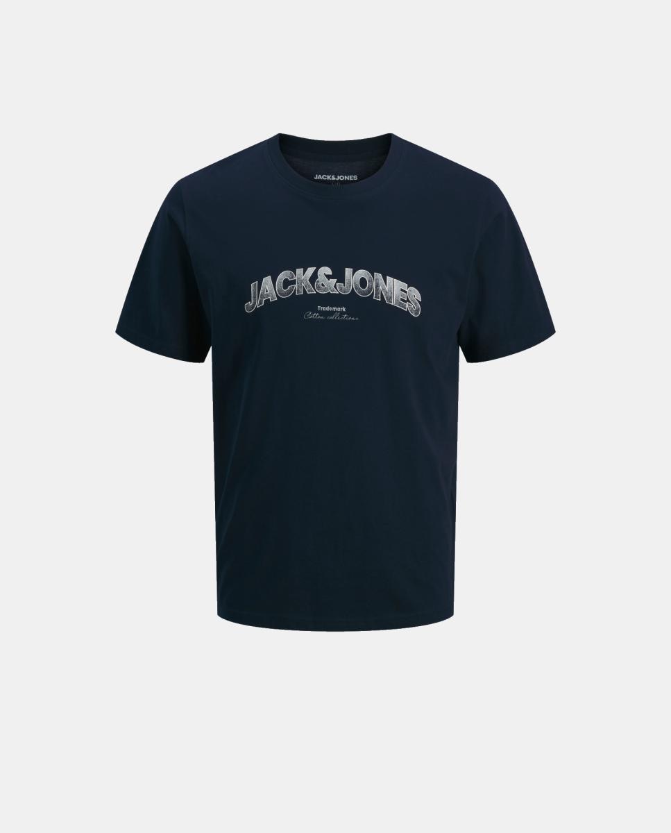 Camiseta de niño manga corta con print frontal - Jack & Jones - Azul marino Azul marino-3