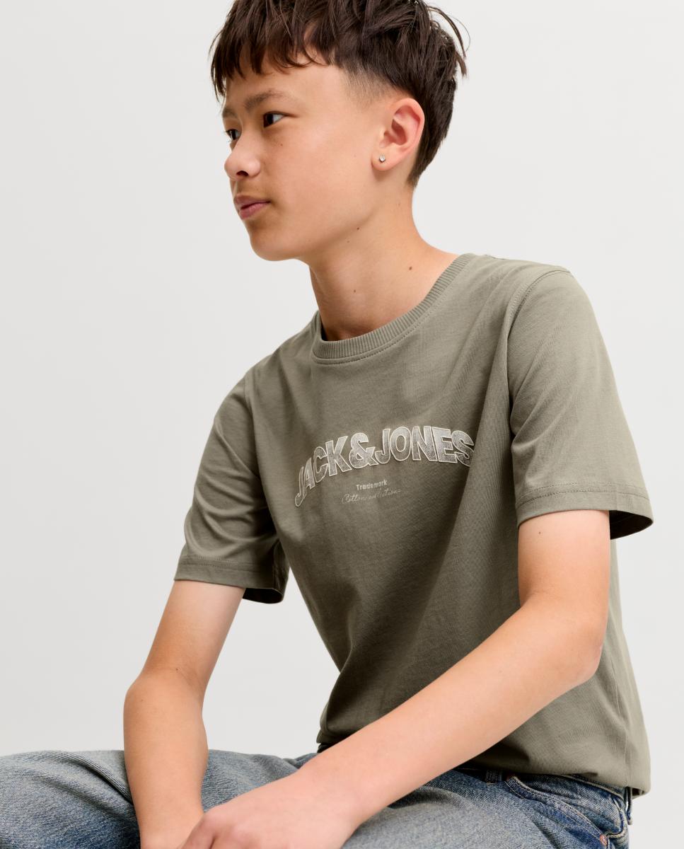 Camiseta de niño manga corta con print frontal - Jack & Jones - Verde claro Verde claro-3