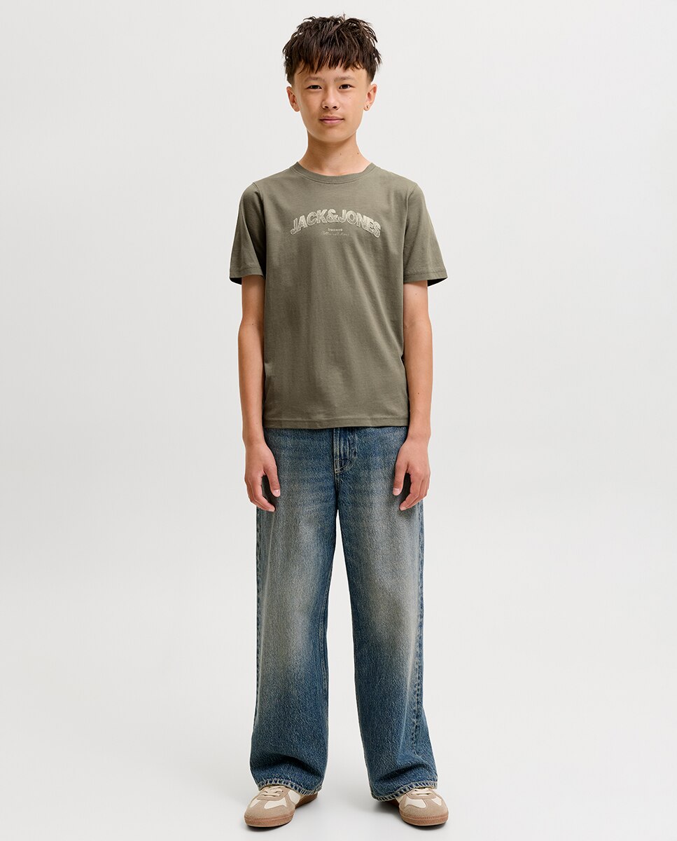 Camiseta de niño manga corta con print frontal - Jack & Jones - Verde claro Verde claro-6