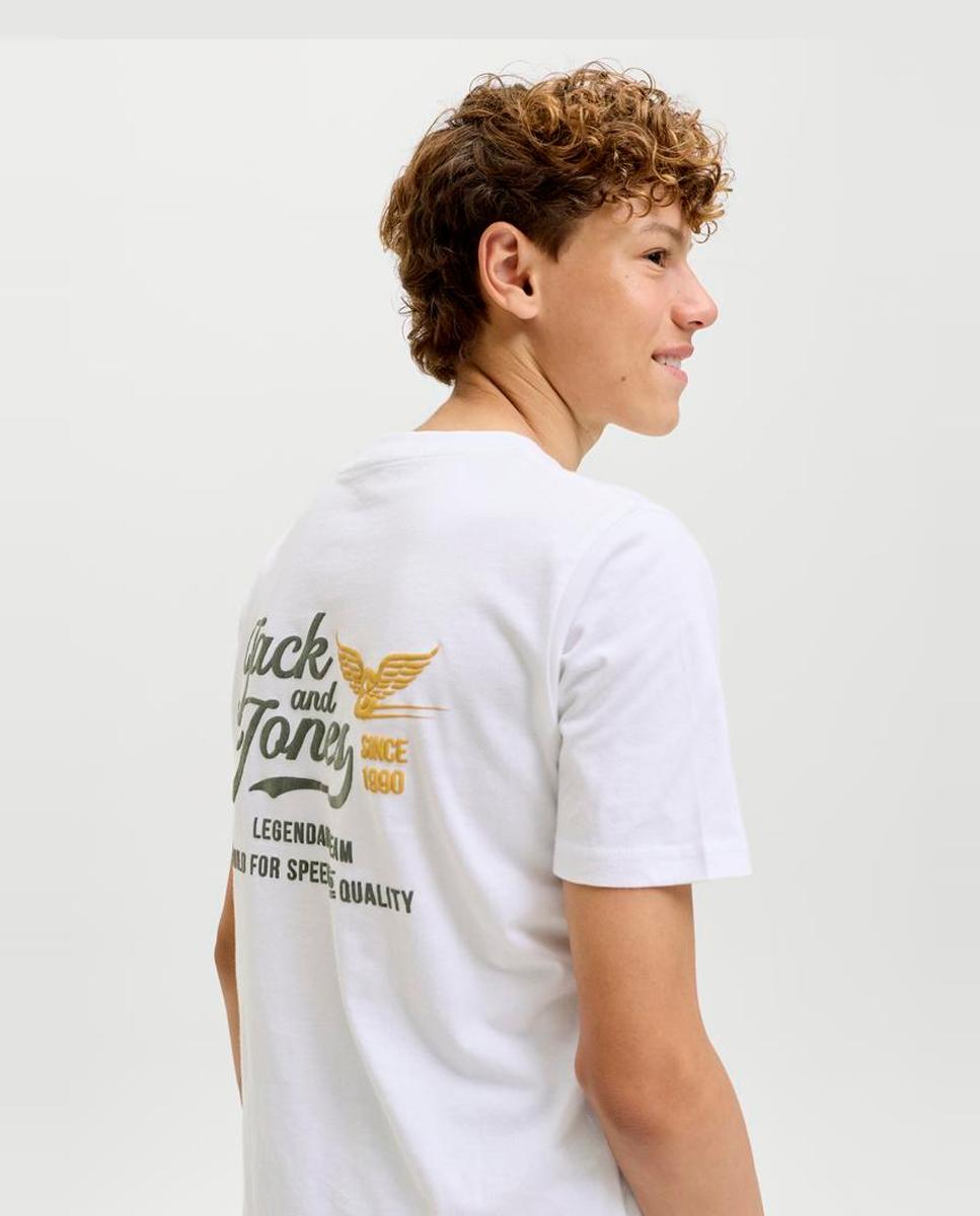 T-shirt de Manga Curta com Estampado à Frente Jack & Jones Branco-4