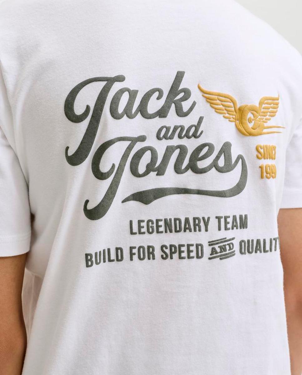 T-shirt de Manga Curta com Estampado à Frente Jack & Jones Branco-5