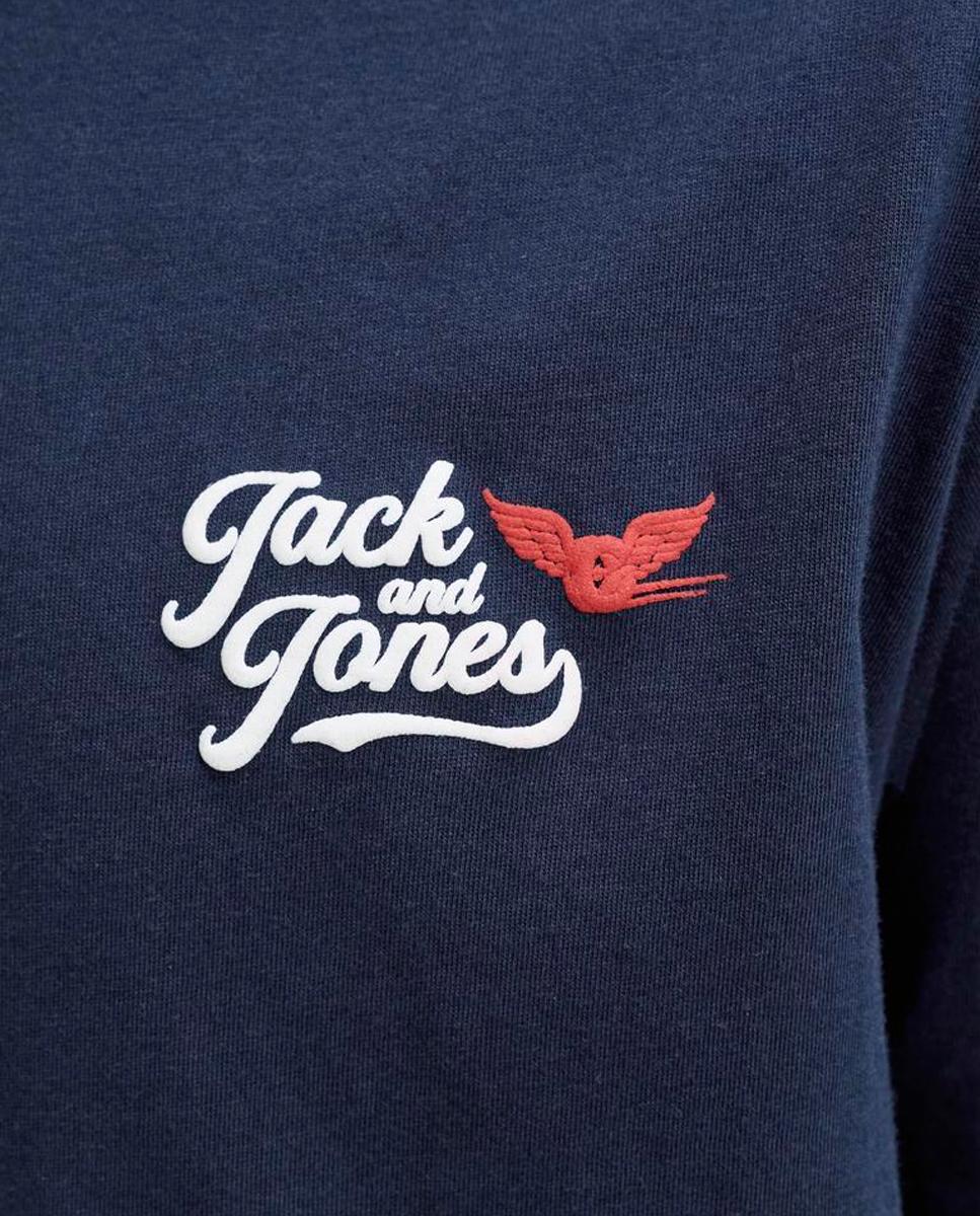 Camiseta de niño manga corta con print frontal - Jack & Jones - Azul marino Azul marino-6