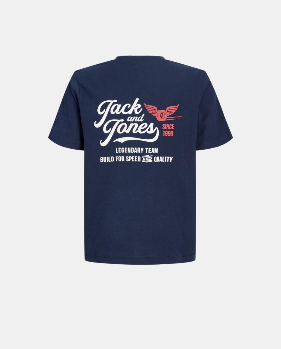 Camiseta de niño manga corta con print frontal - Jack & Jones - Azul marino Azul marino-8