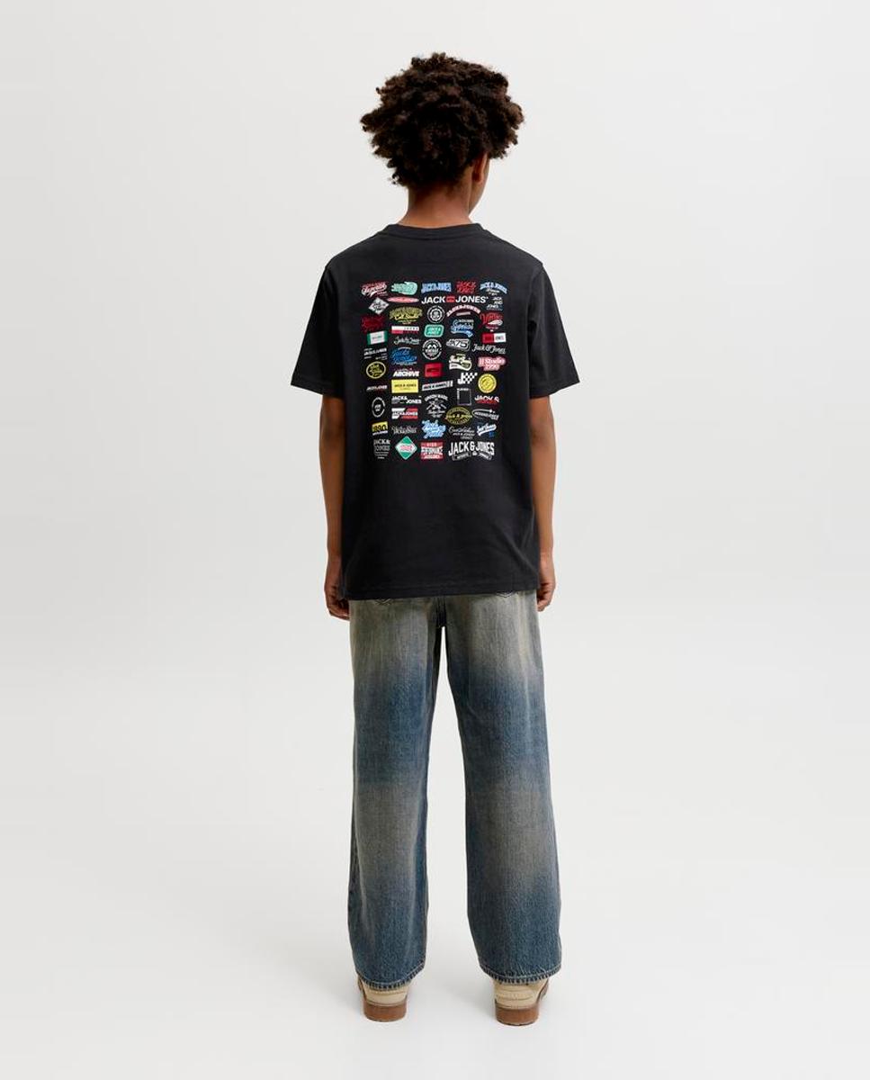 Camiseta de niño manga corta con back print - Jack & Jones - Negro Negro-3