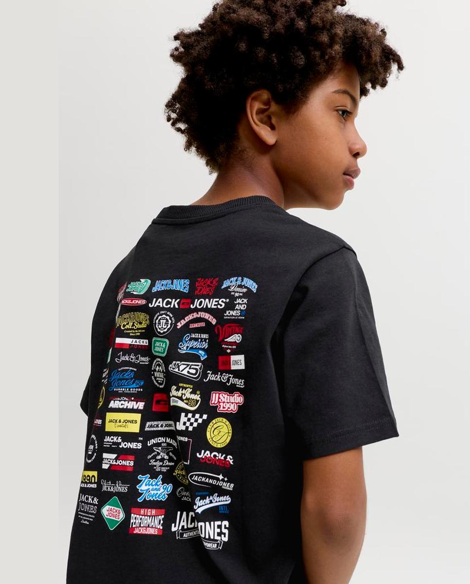 Camiseta de niño manga corta con back print - Jack & Jones - Negro Negro-4