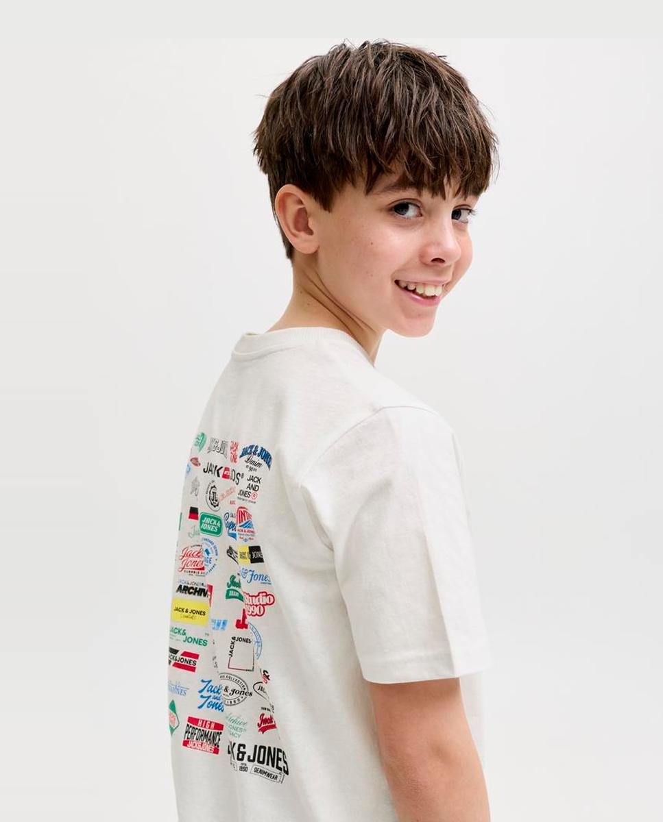 T-shirt de Manga Curta com Back Print Branco-3