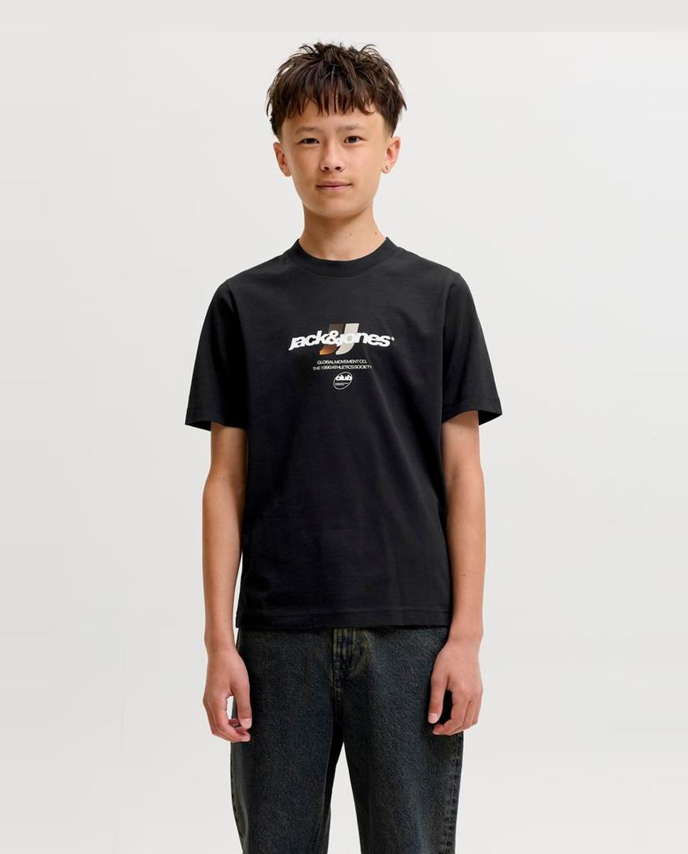 Camiseta de niño manga corta con back print - Jack & Jones - Negro Negro-1