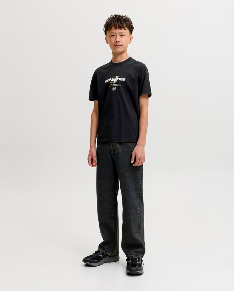 Camiseta de niño manga corta con back print - Jack & Jones - Negro Negro-2