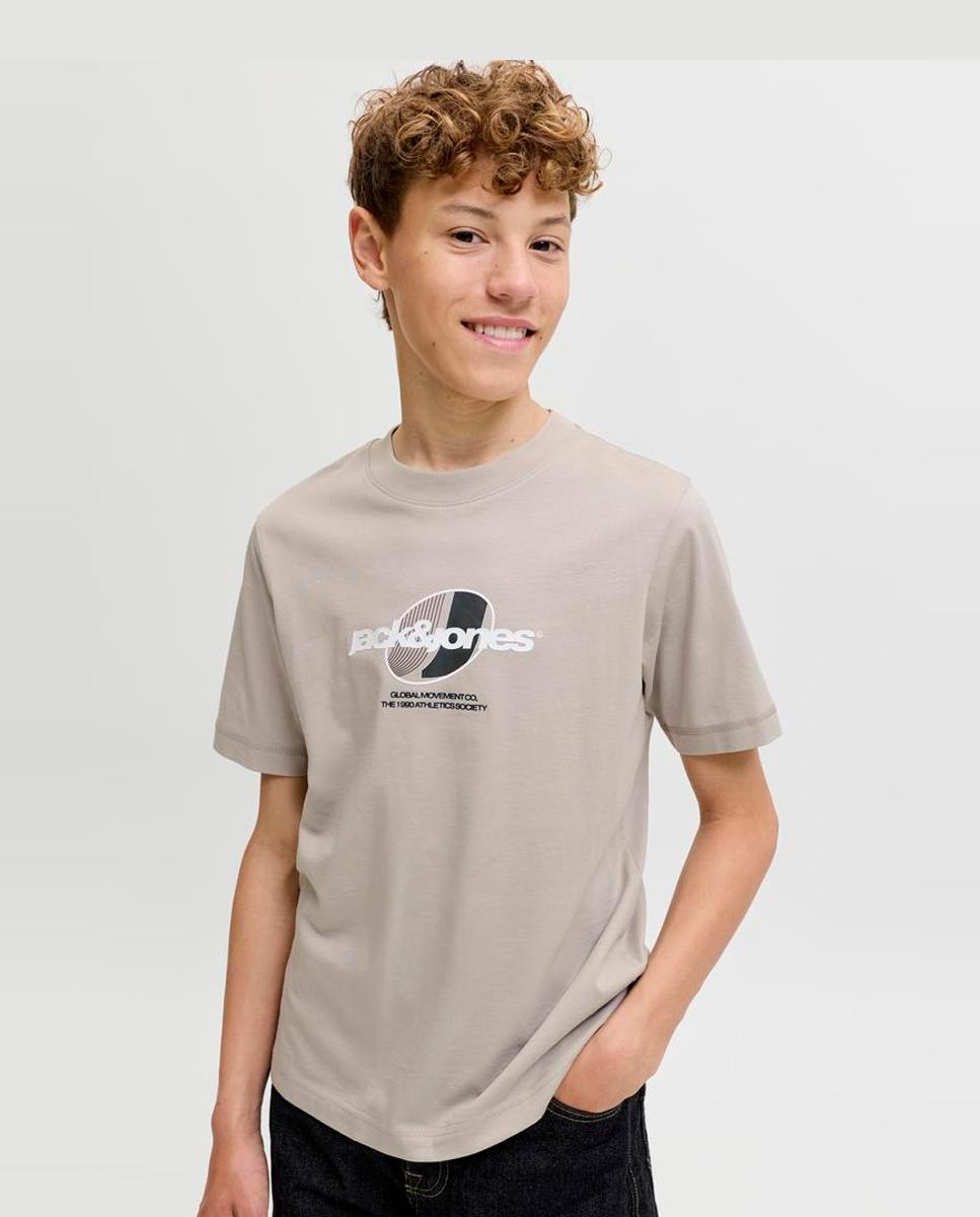 Camiseta de niño manga corta con back print - Jack & Jones - Natural Natural-4