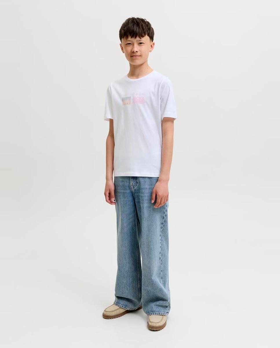 Camiseta de niño manga corta con back print - Jack & Jones - Blanco Blanco-2