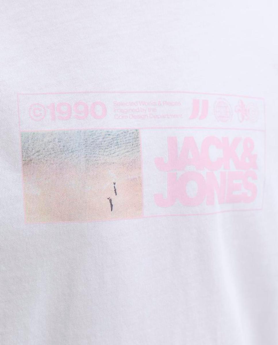 Camiseta de niño manga corta con back print - Jack & Jones - Blanco Blanco-5