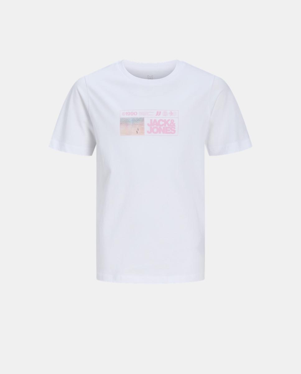 Camiseta de niño manga corta con back print - Jack & Jones - Blanco Blanco-7