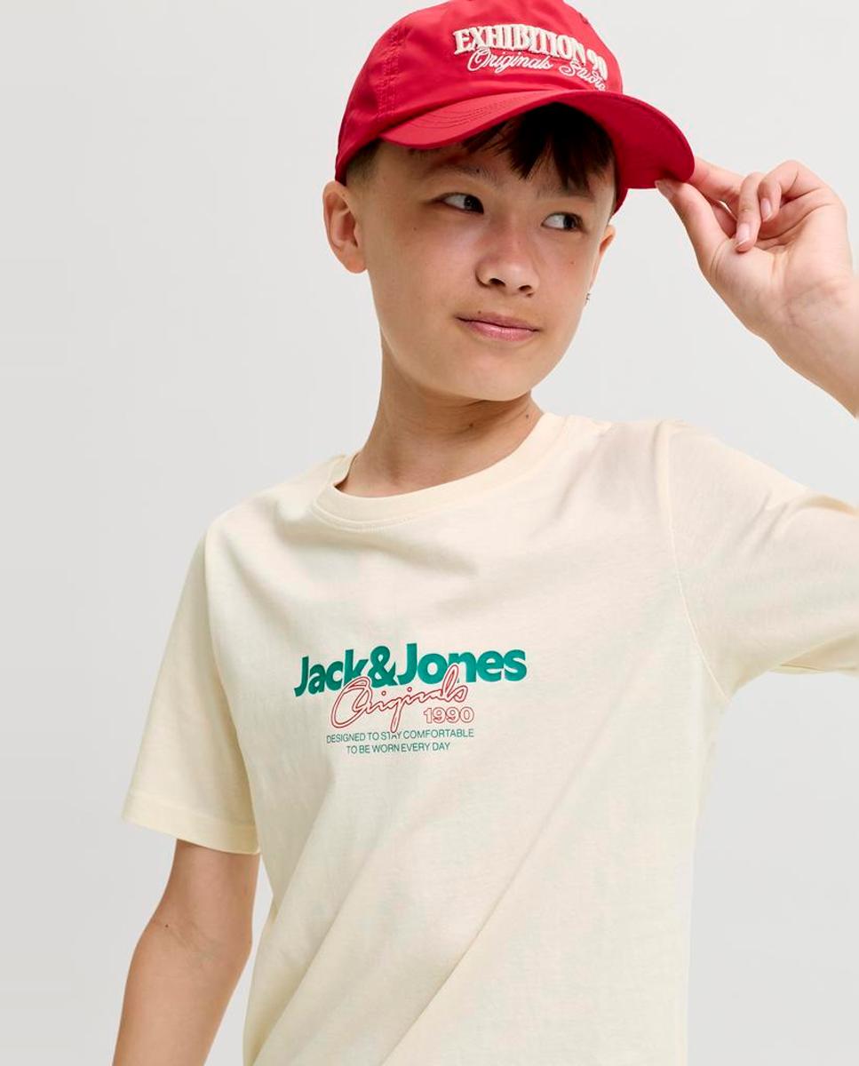 Camiseta de niño manga corta con print frontal - Jack & Jones - Natural Natural-4