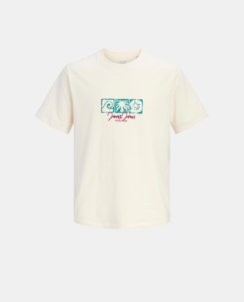 Camiseta de niño manga corta con print frontal - Jack & Jones - Natural Natural-1