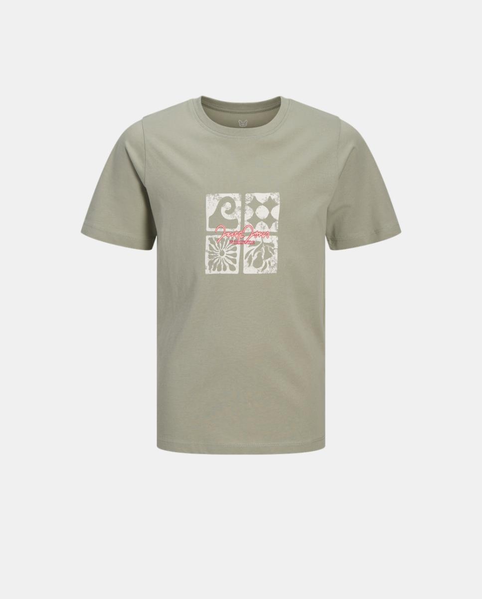 Camiseta de niño manga corta con print frontal - Jack & Jones - Verde claro Verde claro-7