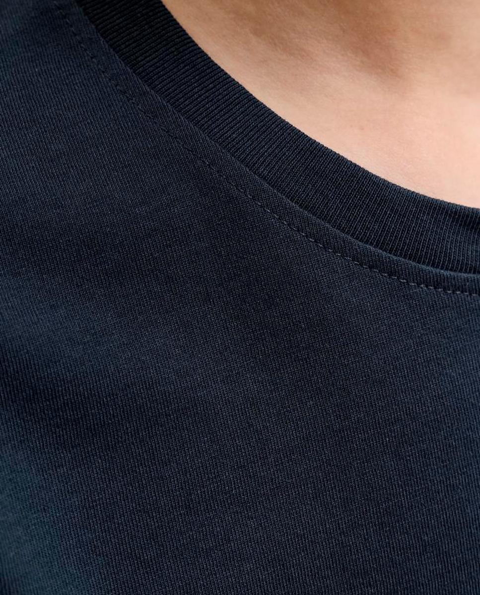 T-shirt de Manga Curta com Estampado à Frente Azul-marinho-5
