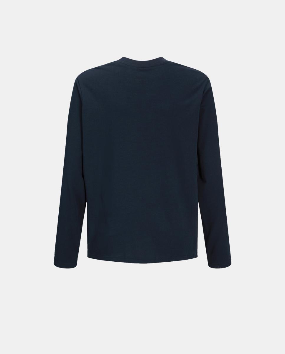 Camisola de Manga Comprida com Estampado à Frente Azul-marinho-7