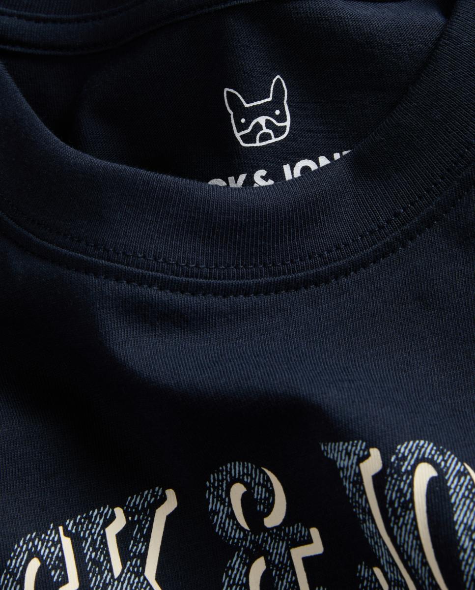 Camisola de Manga Comprida com Estampado à Frente Azul-marinho-8