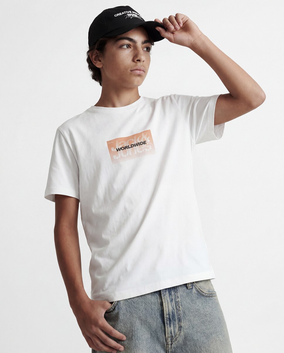 Imagem 0 de T-shirt de Manga Curta com Estampado à Frente