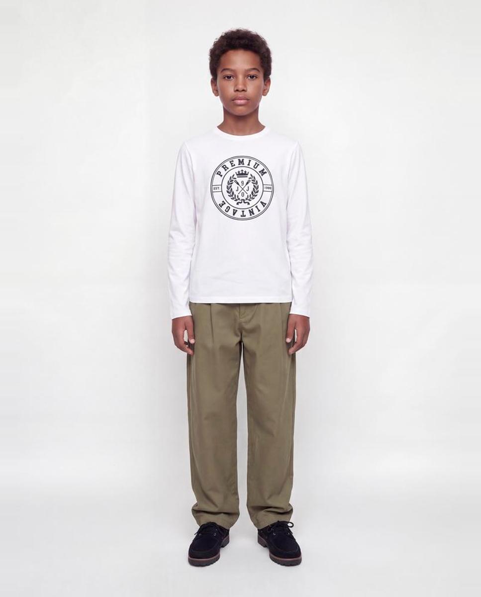 Camiseta de niño manga larga con print frontal - Jack & Jones - Blanco Blanco-3