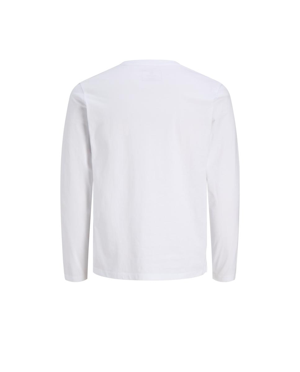 Camisola de Manga Comprida com Estampado à Frente Branco-2