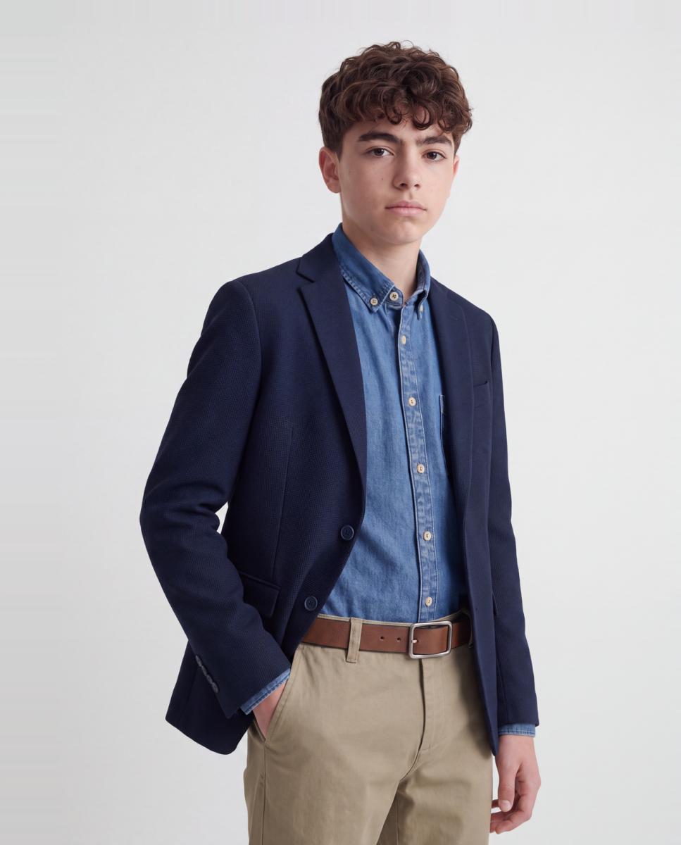Americana de niño lisa con botones - Jack & Jones - Azul marino Azul marino-3