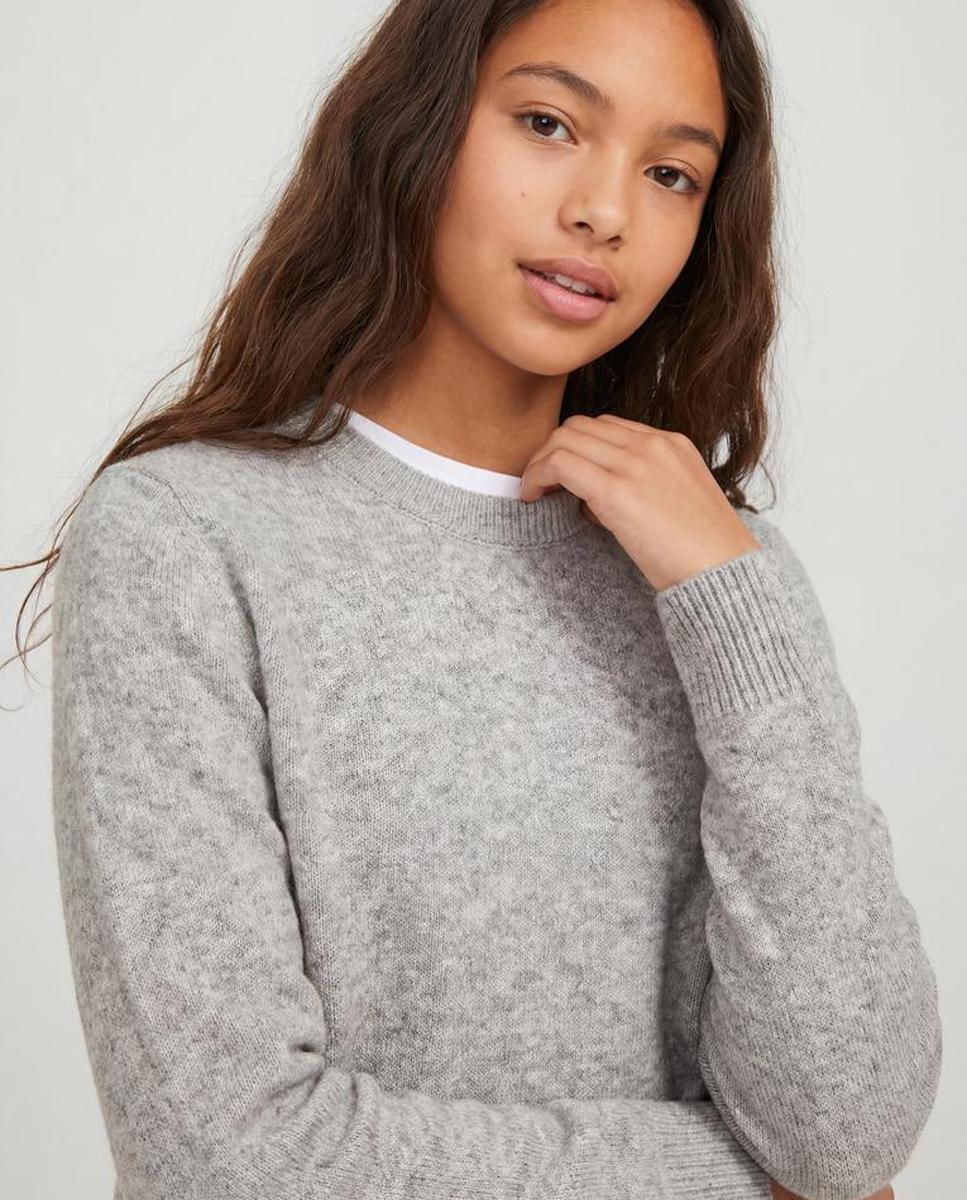 Jersey de punto liso de niña - Jack & Jones - Gris claro Gris claro-3