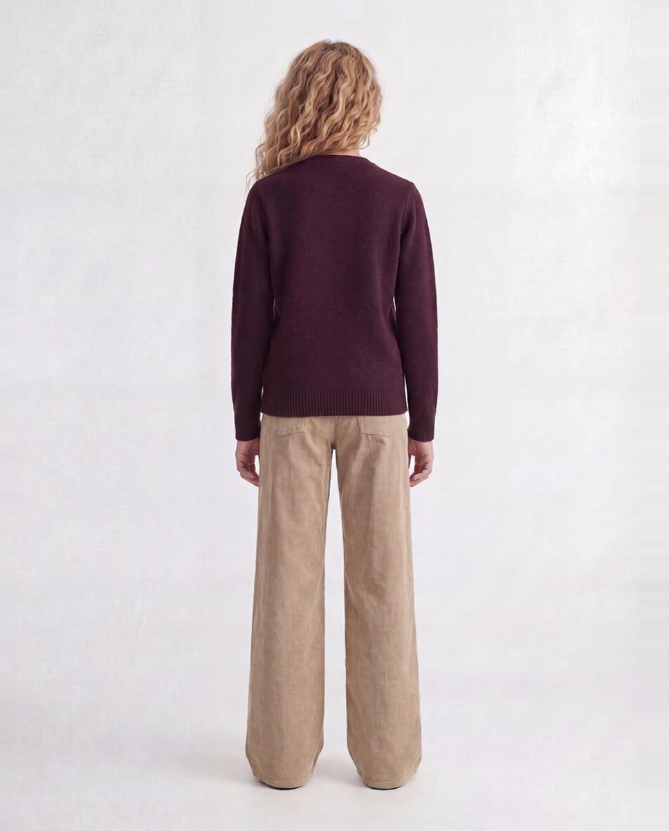 Camisola de Malha de Ponto Liso Bordeaux-2