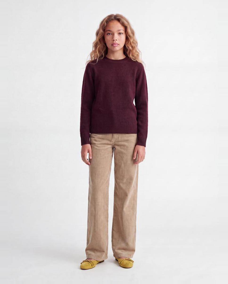 Camisola de Malha de Ponto Liso Bordeaux-4