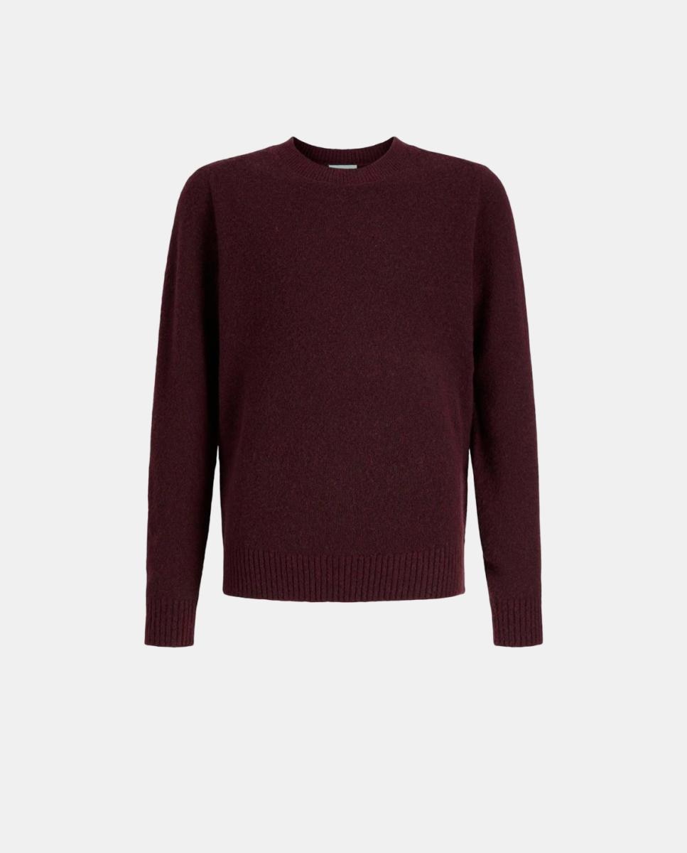 Camisola de Malha de Ponto Liso Bordeaux-5