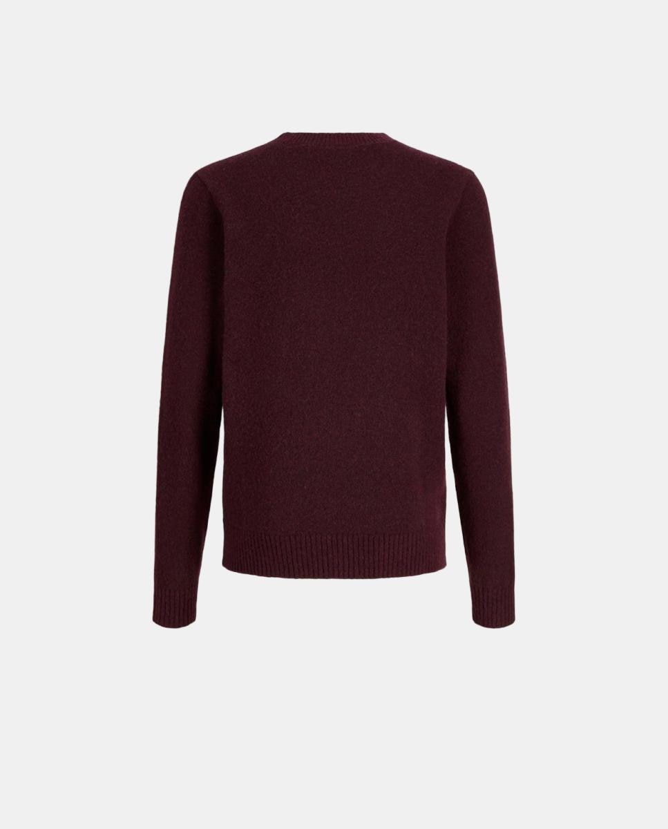 Camisola de Malha de Ponto Liso Bordeaux-6