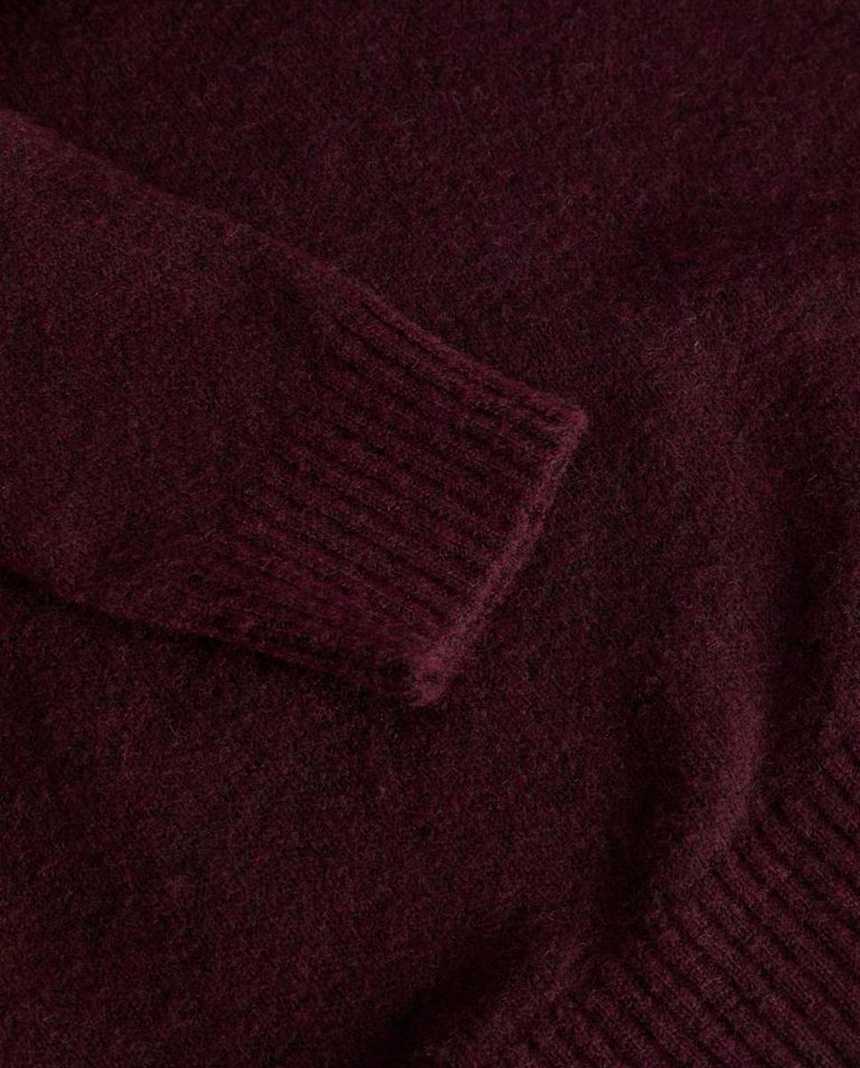 Camisola de Malha de Ponto Liso Bordeaux-8