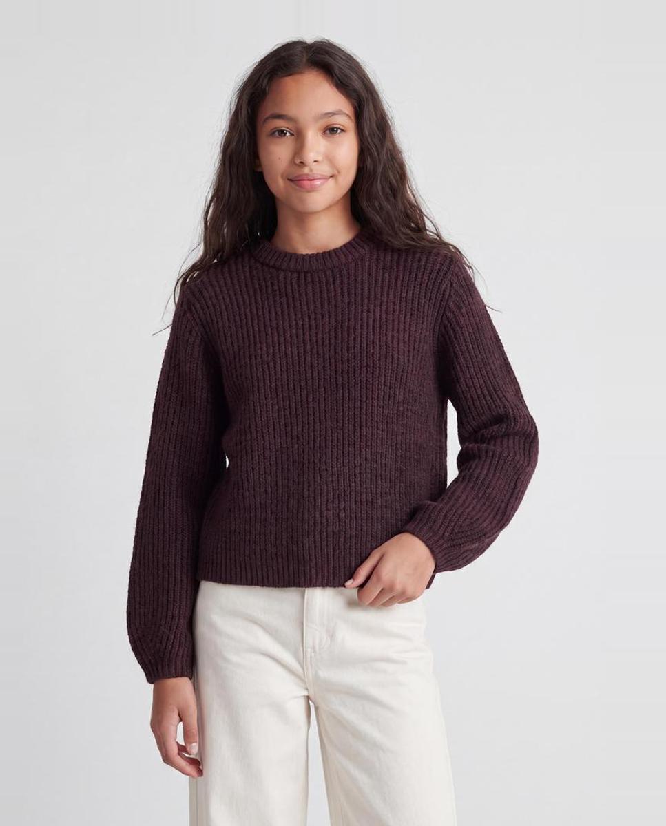 Imagen 1 de Jersey de punto liso de niña Burdeos