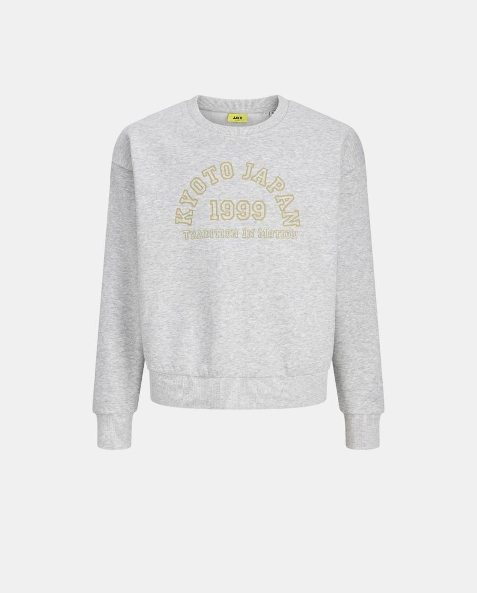 Sudadera con print frontal de niña - Jack & Jones - Gris claro Gris claro-5