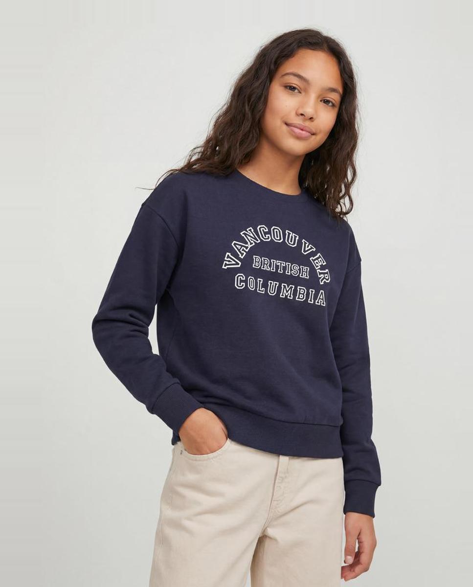 Sweatshirt com Estampado à Frente Azul-marinho-3