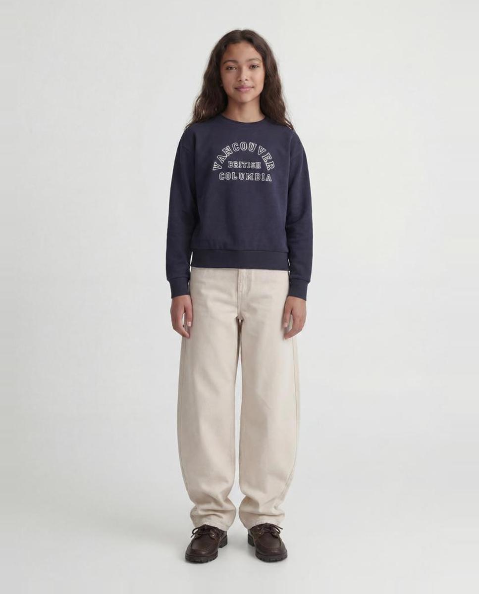 Sweatshirt com Estampado à Frente Azul-marinho-4