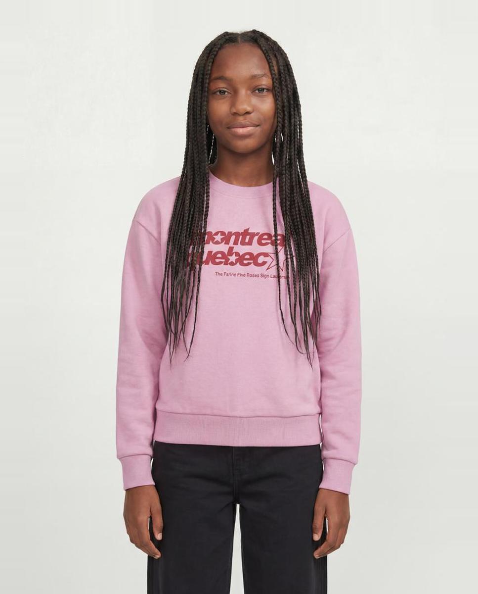 Sudadera con print frontal de niña - Jack & Jones - Rosa Rosa-1