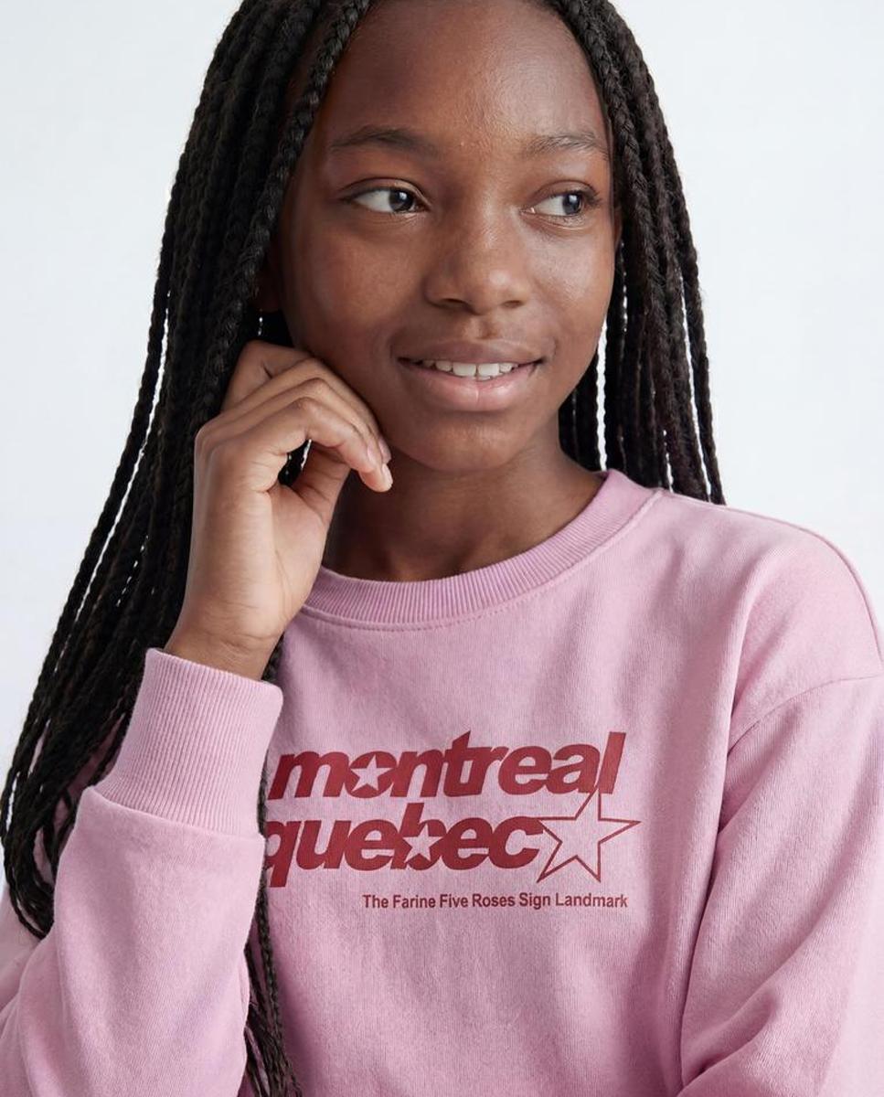 Sudadera con print frontal de niña - Jack & Jones - Rosa Rosa-3