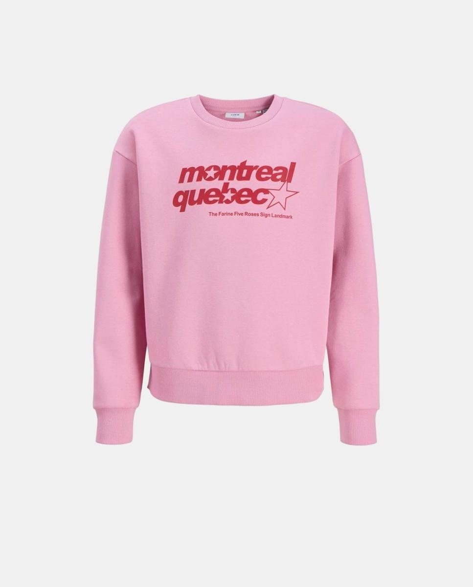 Sudadera con print frontal de niña - Jack & Jones - Rosa Rosa-5