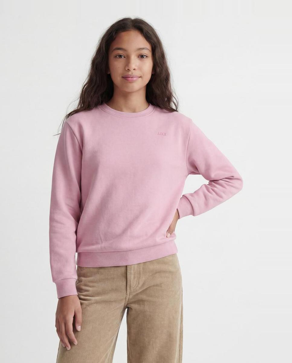 Sudadera lisa de niña - Jack & Jones - Rosa Rosa-1
