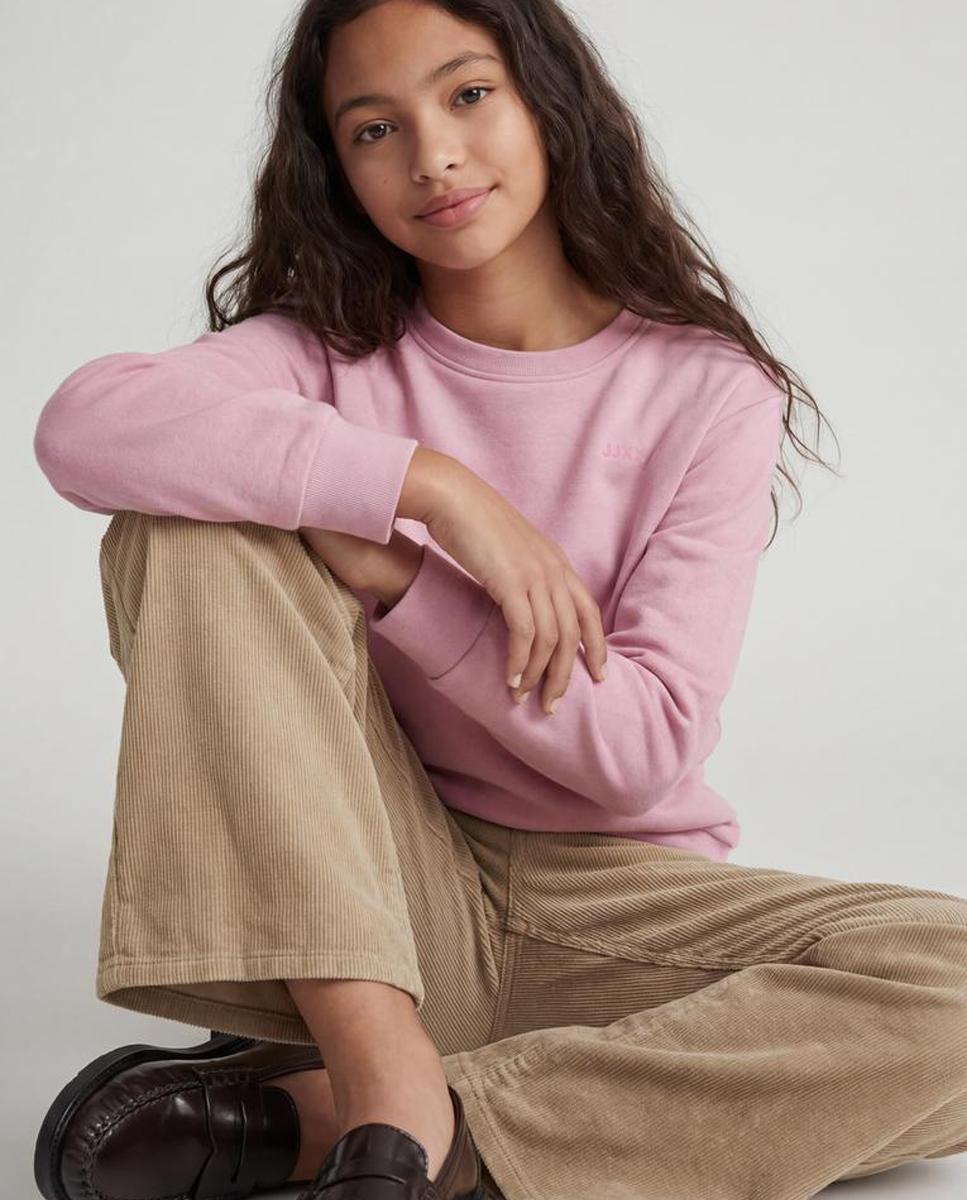 Sudadera lisa de niña - Jack & Jones - Rosa Rosa-3