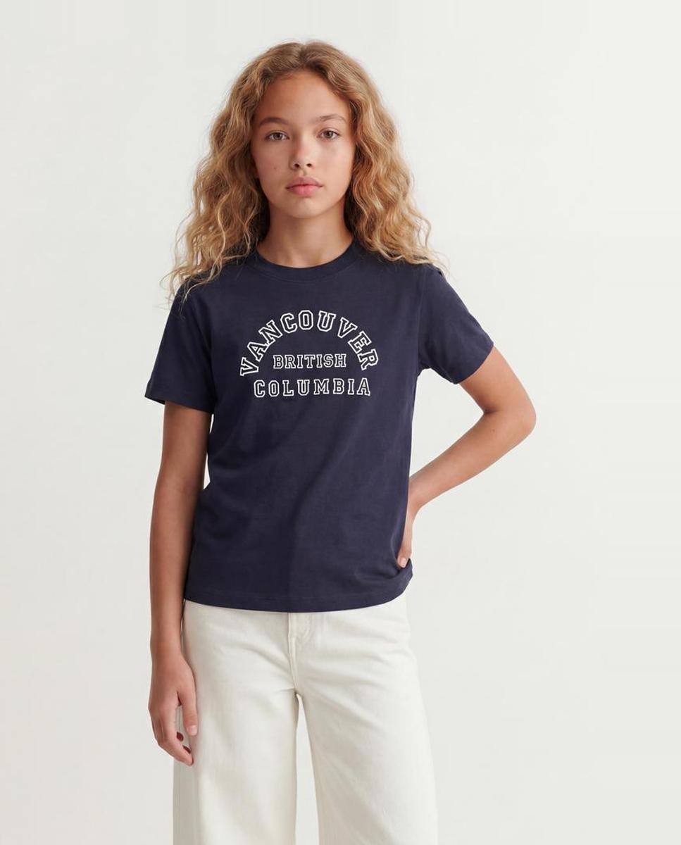Camiseta con print frontal de niña - Jack & Jones - Azul marino Azul marino-1