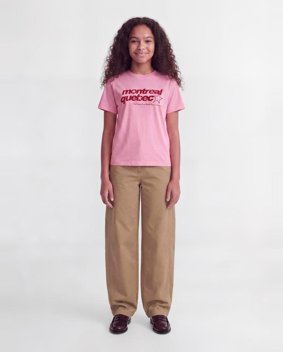 Camiseta con print frontal de niña - Jack & Jones - Rosa Rosa-4