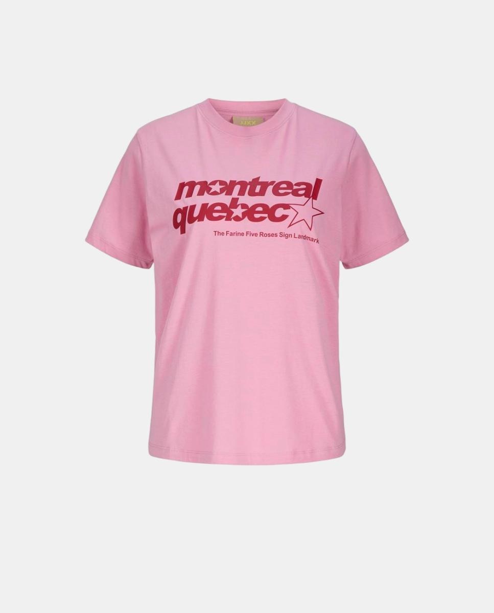 Camiseta con print frontal de niña - Jack & Jones - Rosa Rosa-5