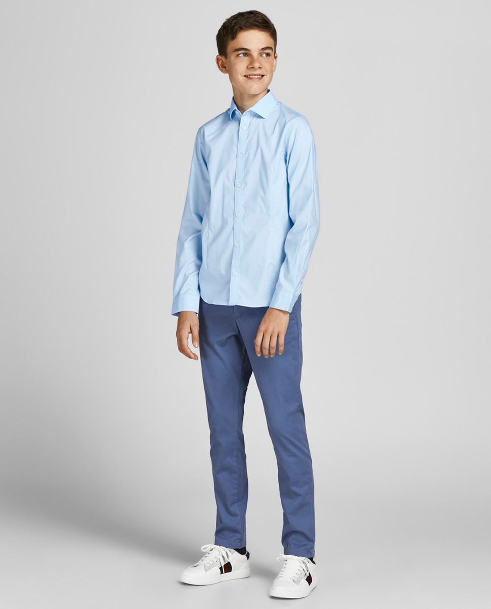 Camisa básica de niño en azul - Jack & Jones - Azul claro Azul claro-1